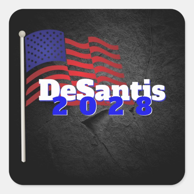 DeSantis 2028 American Flag Square Sticker (Front)