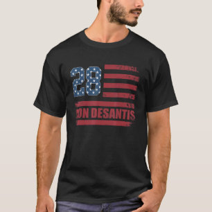 Desantis 2028 American Flag USA Flag 3 T-Shirt