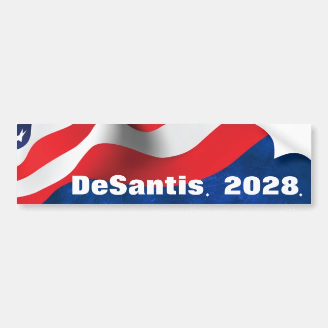 DeSantis 2028 Text with Flag Bumper Sticker (Front)