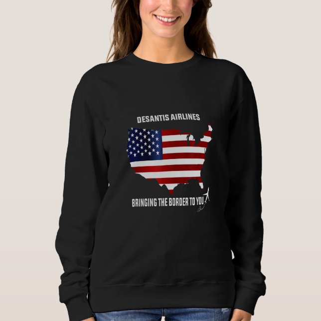 DeSantis Airlines Funny Meme Sweatshirt (Front)