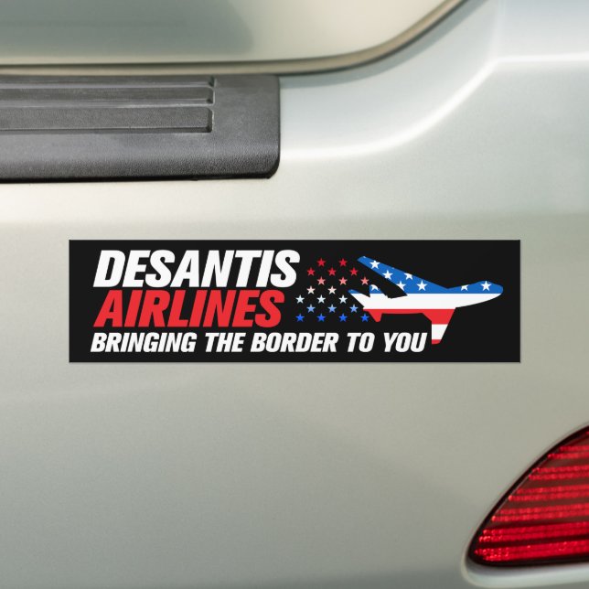 DeSantis Airlines Funny Ron DeSantis 2024 Bumper Sticker (On Car)