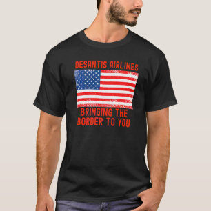 DeSantis Airlines Marthas Vineyard Meme USA Flag T-Shirt
