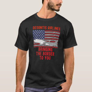 DeSantis Airlines  Marthas Vineyard Meme USA Flag T-Shirt