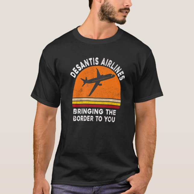 DeSantis Airlines Tee Funny Political Meme Vintage (Front)