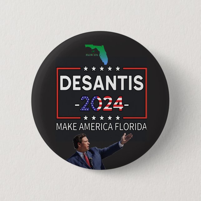 DeSantis for President 2024 6 Cm Round Badge (Front)