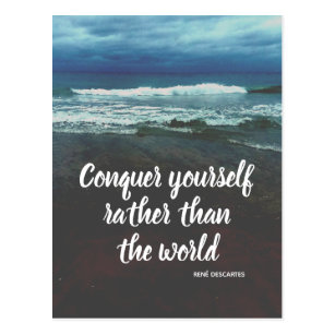 Descartes Philosophy Beach Postcard