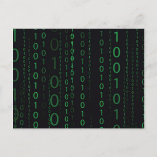 Descending Binary Code Postcard