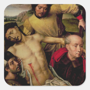 Descent from the Cross, left hand panel Square Sticker