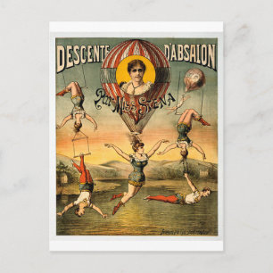 Descente d'Absalon par Miss Stena Vintage Circus Postcard