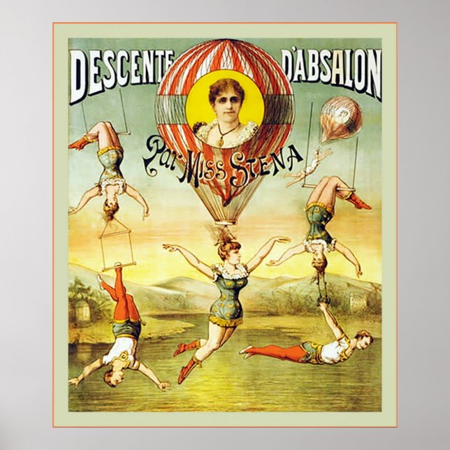 Descente d'Absalon ~ Vintage Circus Poster (Front)
