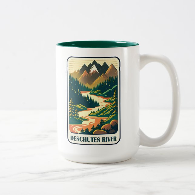 Deschutes River Oregon Colours Two-Tone Coffee Mug (Right)