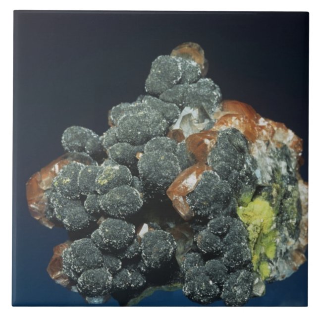 Descloizite on Calcite Tile (Front)