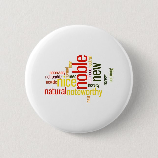 Describe yourself With Adjectives - N 6 Cm Round Badge (Front)