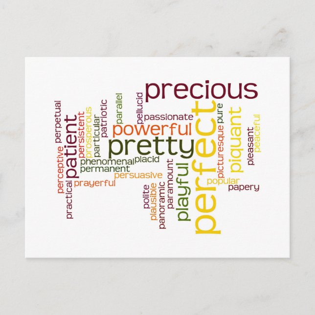 Describe yourself With Adjectives - P Postcard (Front)