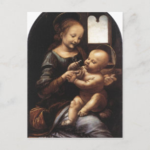 Description Benois Madonna Leonardo da Vinci Oil o Postcard