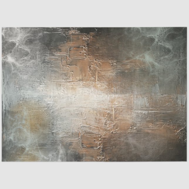 Description Faux Copper Metallic Grey Textured  Tissue Paper (Front)