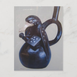 Description Moche pottery - a warrior duck. origin Postcard