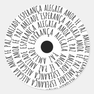 Desejos de Natal - Amor Fé Esperança Classic Round Sticker