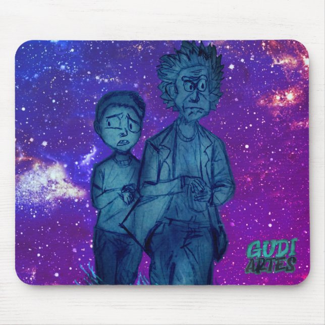 Desenho do R&M feito á mão. GudiArtes Mouse Pad (Front)