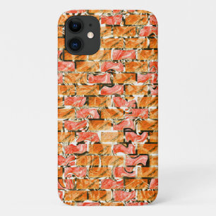 Desenho no estilo tijolos com tom de brilho iPhone 11 case