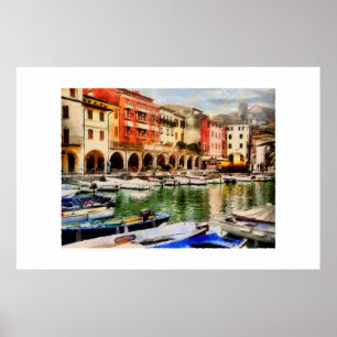 Desenzano - old harbour poster