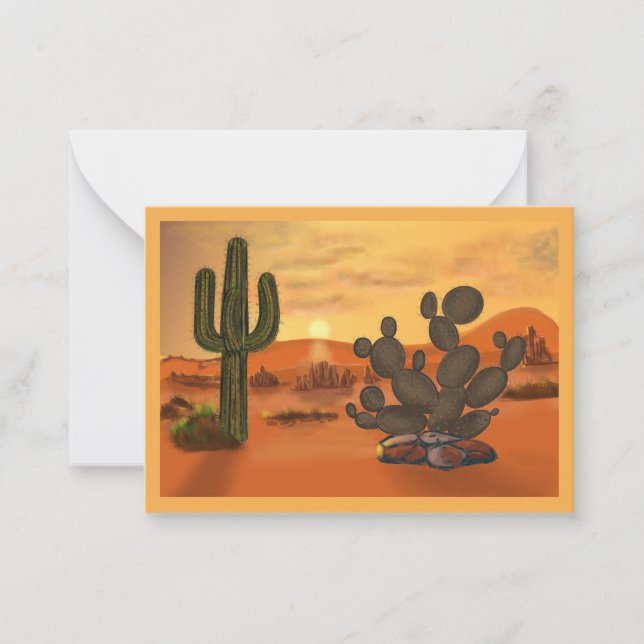 Desert and cactus decorative map. card (Front)