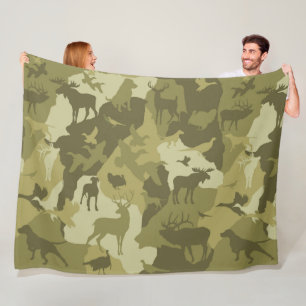 Desert Animal Cammo/deer/elk/moose/hunting dog Fleece Blanket