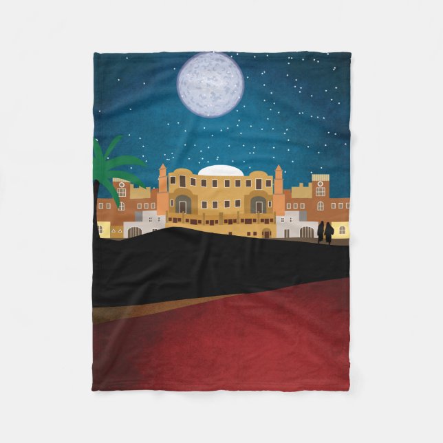 Desert at night fleece blanket (Front)
