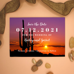 Desert at Sunset Landscape Save the Date Card