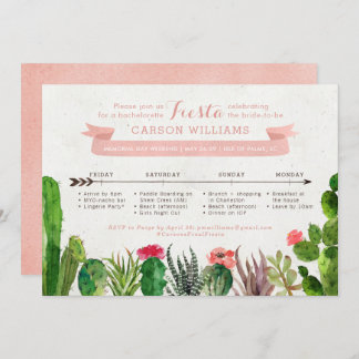 Desert Bachelorette Weekend Schedule Invitation