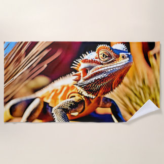 Desert Bearded Dragon Beach Towel