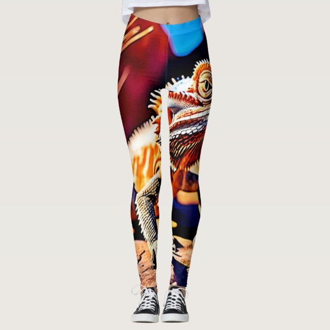 Desert Bearded Dragon Leggings (Front)