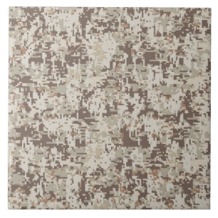 Desert Beige Style Digital Camouflage Ceramic Tile