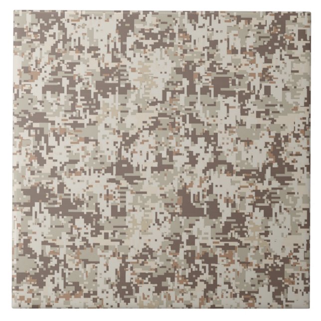 Desert Beige Style Digital Camouflage Ceramic Tile (Front)
