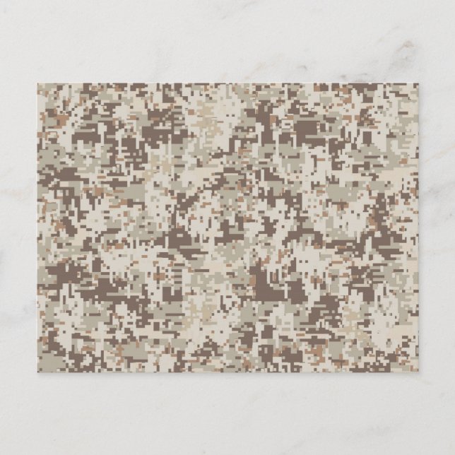 Desert Beige Style Digital Camouflage Postcard (Front)