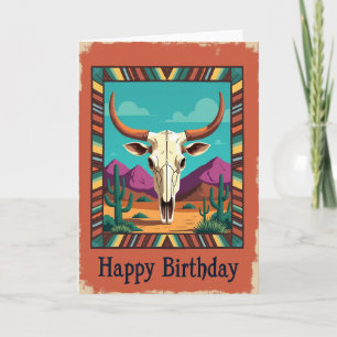 Desert Birthday Skull Art Card