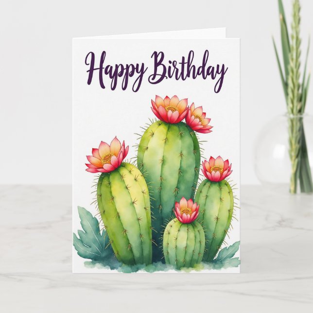 Desert Bloom Birthday Card (Front)