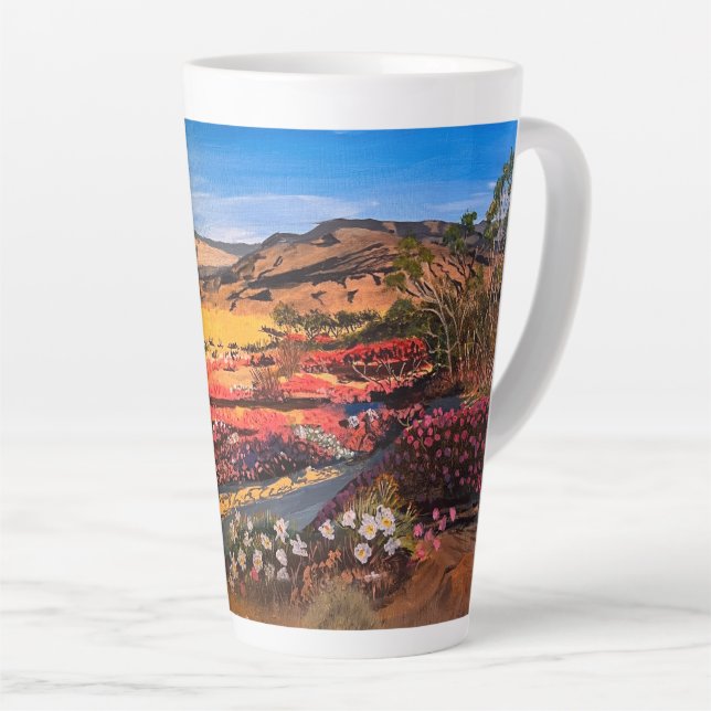 Desert Bloom, by Gary Poling Latte Mug (Right Angle)