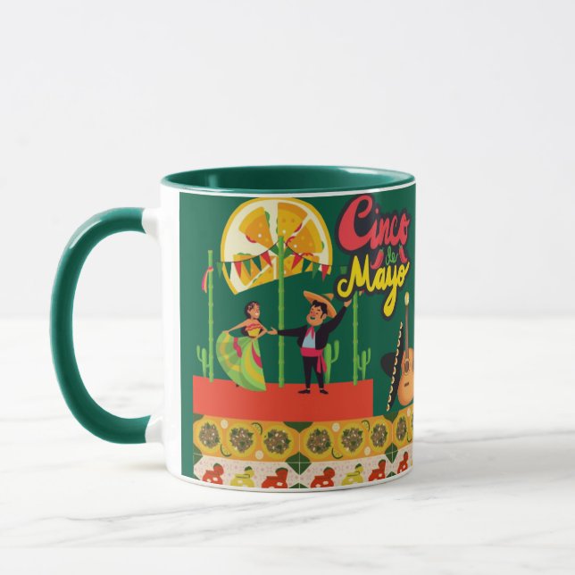 Desert Bloom Fiesta forest green Mug (Left)