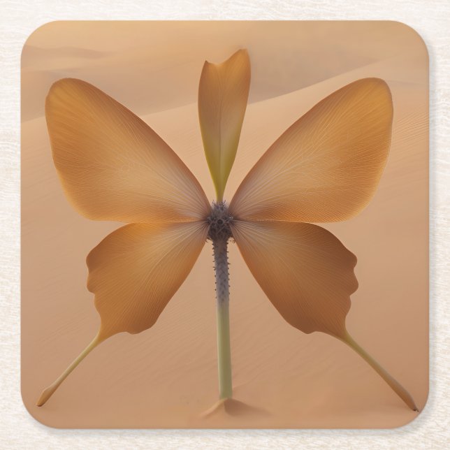 Desert Bloom  Square Paper Coaster (Front)