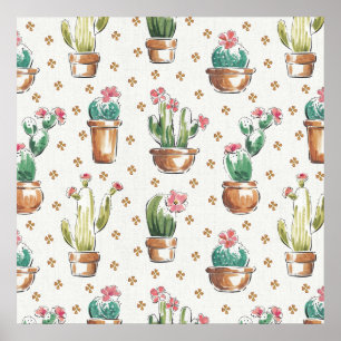 Desert Bloom Step   Blossom Pattern Poster