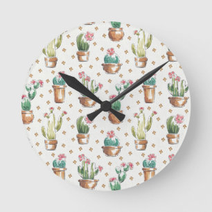 Desert Bloom Step Blossom Pattern Round Clock
