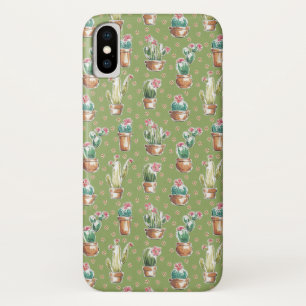 Desert Bloom Step   Green Pattern iPhone X Case