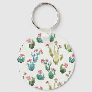 Desert Bloom Step Pink Pattern Key Ring