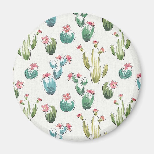 Desert Bloom Step | Pink Pattern Magnet (Front)