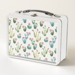Desert Bloom Step Pink Pattern Metal Lunch Box