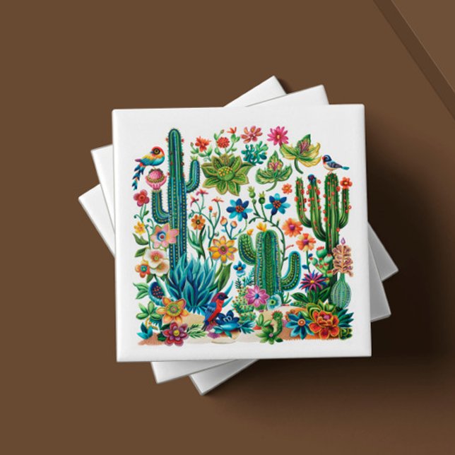Desert Blooms Cacti Crescendo Ceramic Tile (Creator Uploaded)