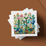 Desert Blooms Embroidered Eden Ceramic Tile<br><div class="desc">Welcome to the artistry of 'Desert Blooms Embroidered Eden, ' one of six captivating ceramic tile designs from our cherished collection. Each tile is an artisanal portrayal of the desert's vibrant ecosystem, with a lush ensemble of cacti, blossoms, and fauna rendered in a kaleidoscope of rich, tactile colours. The 'Embroidered...</div>