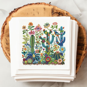 Desert Blooms Embroidered Eden Napkin