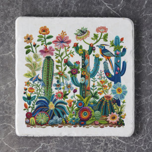 Desert Blooms Embroidered Eden Trivet